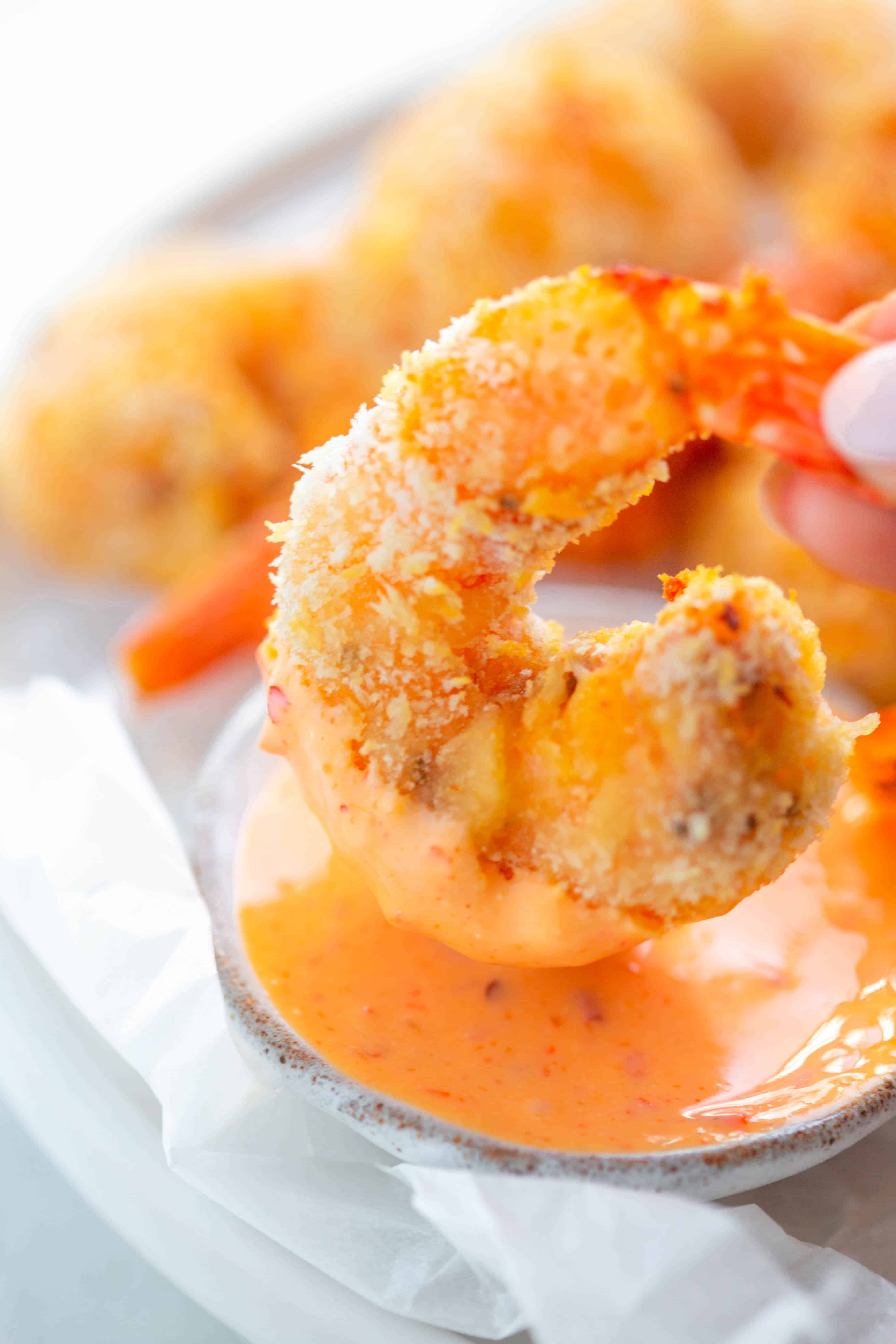 Zero Carbs Fried Shrimp with Bang Bang Sauce