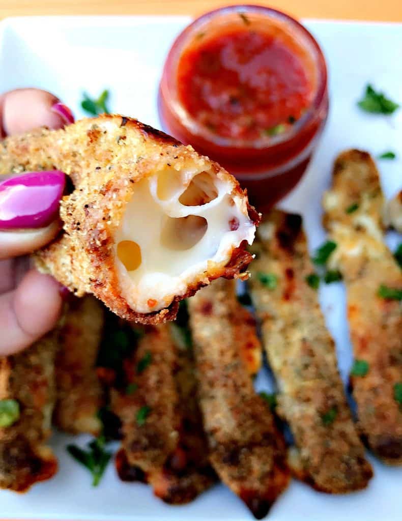 Air Fryer Low-Fat Weight Watchers Mozzarella Cheese Sticks