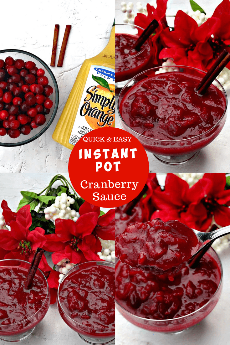 Instant pot homemade cranberry sauce is a quick and easy pressure cooker low-calorie recipe perfect for the holidays, Thanksgiving and Christmas. #Thanksgiving #ThanksgivingRecipes #InstantPot #InstantPotRecipes