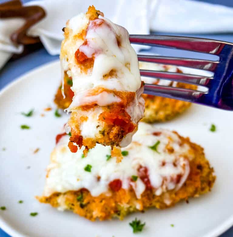 Air Fryer Panko Breaded LowFat Chicken Parmesan with Marinara Sauce