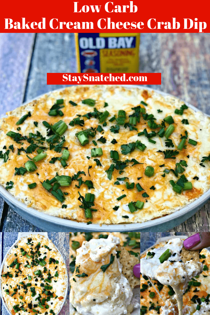 Hot Cajun Baked Cream Cheese Old Bay Seafood Crab Dip is a healthy, keto, low-carb recipe with jumbo lump crab meat, white cheddar cheese, a dash of red pepper flakes. This dish is perfect for game days, tailgates, holiday, Thanksgiving, and Christmas parties and events! #StaySnatched #Keto #KetoRecipes #GameDay #GameDayRecipes #SeafoodRecipes #CrabRecipes #CreoleRecipes #CajunRecipes #LowCarb #LowCarbRecipes #Dips
