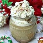 Copy-Cat Starbucks Gingerbread Latte in a glass mug