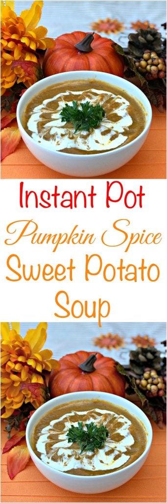 Instant Pot Pumpkin Spice and Sweet Potato Soup