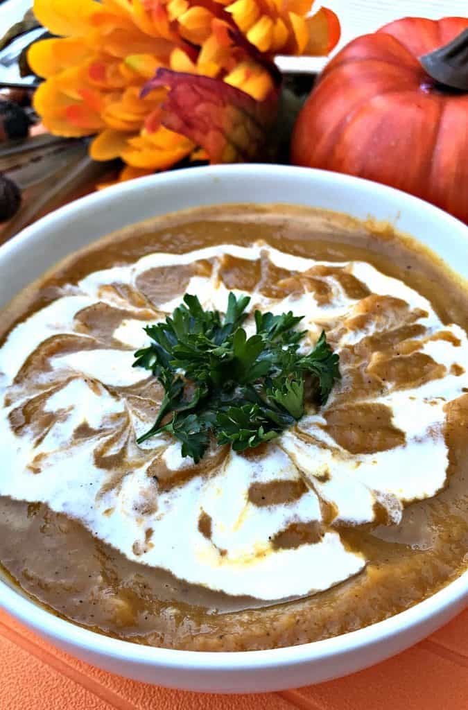 Instant Pot Pumpkin Spice and Sweet Potato Soup