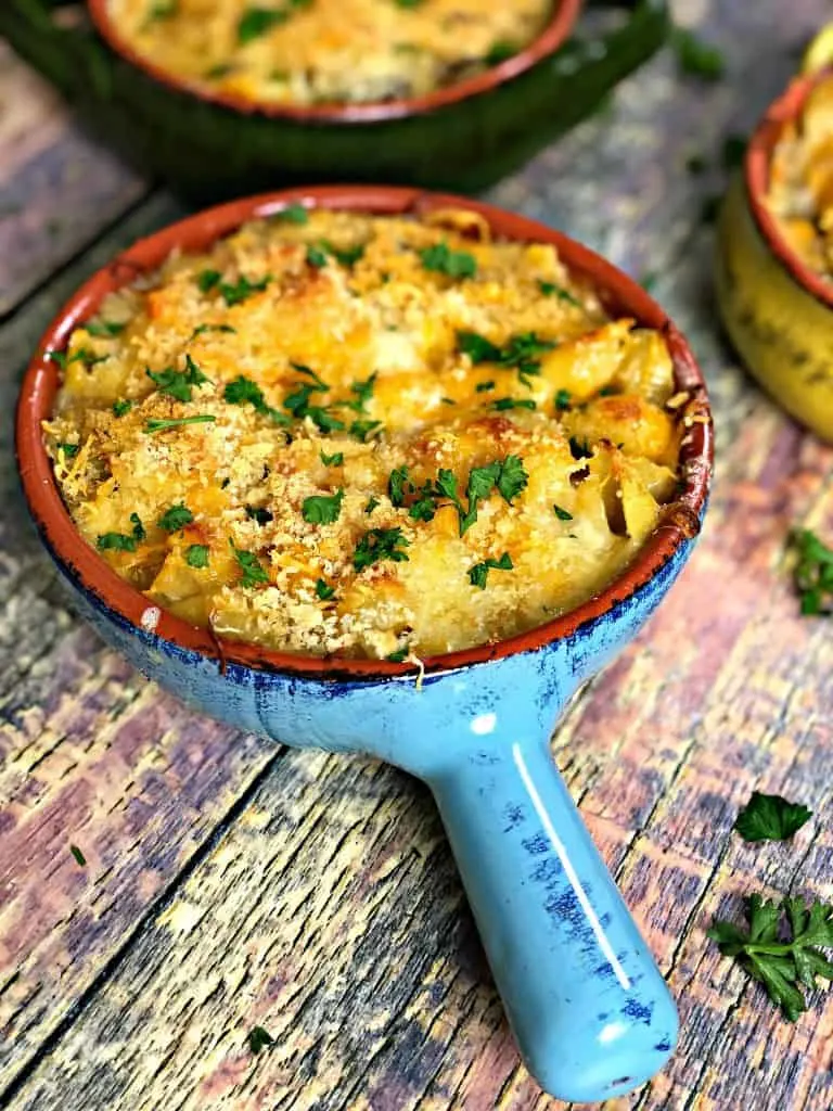 Baked Macaroni and Cheese with Caramelized Onions and Mushrooms