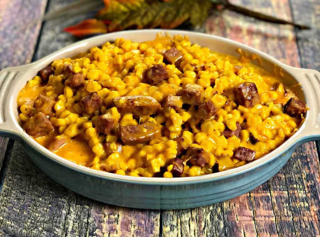 Instant Pot Baked Creamed Cheesy Corn with Ham