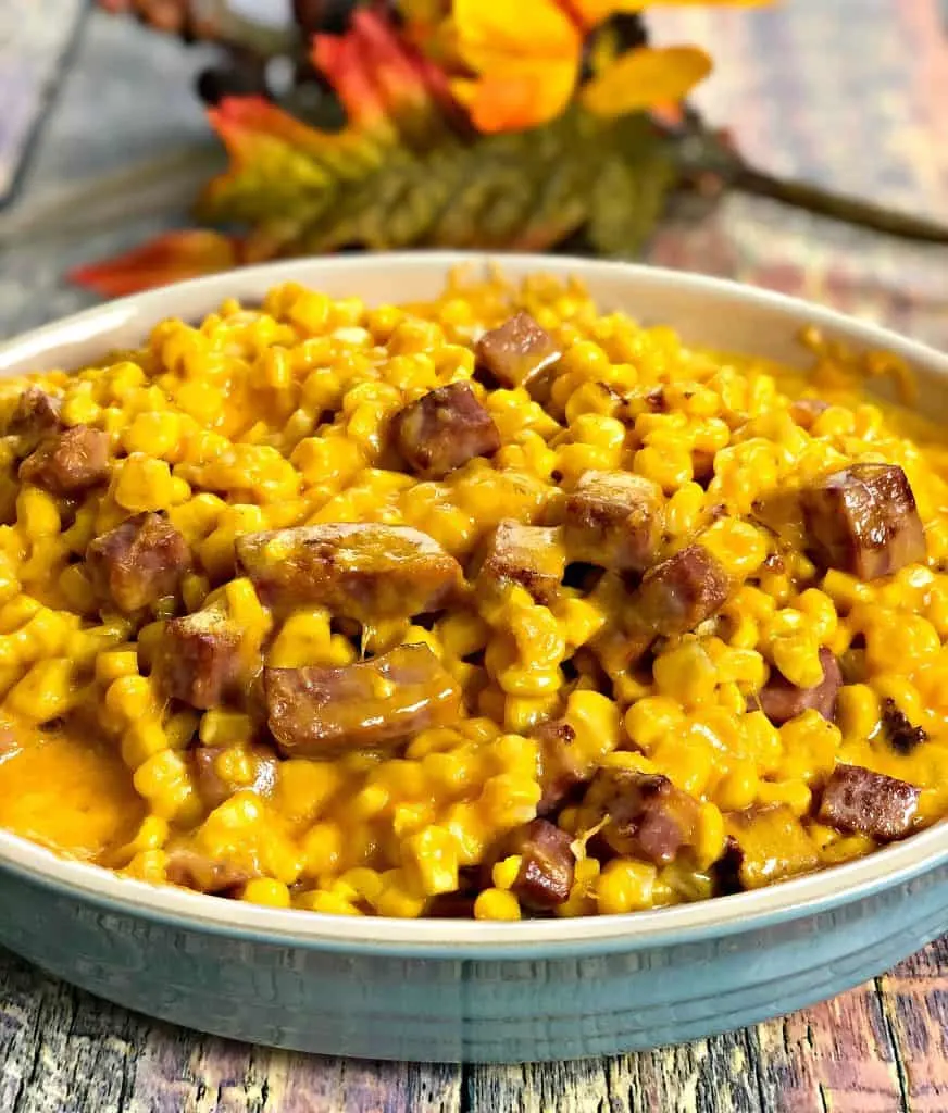 Instant Pot Baked Creamed Cheesy Corn with Ham