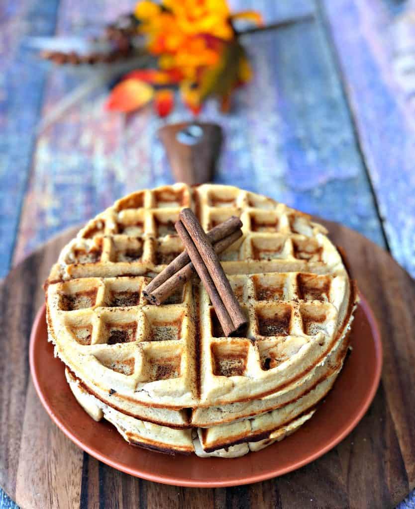 Easy Low-Carb Gluten-Free Cinnamon Roll Protein Waffles