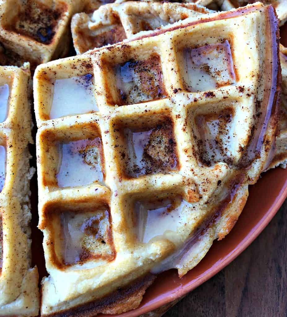 Easy Low-Carb Gluten-Free Cinnamon Roll Protein Waffles