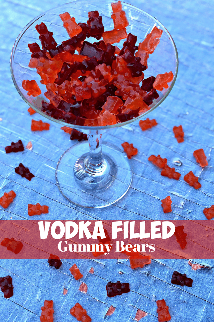 Vodka Filled Gummy Bear Shots have been molded with liquor and alcohol, a great alternative to vodka soaked gummy bears. Perfect for Jell-O shots for the holidays, Christmas, New Years Eve, and New Year's. #Cocktails #Holidays #Christmas #NYE #GummyBears #JelloShots #Shots #Dessert
