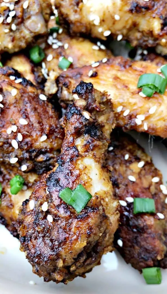 Thai chili chicken wings in a bowl