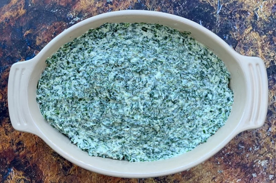 keto low carb spinach dip in a bowl