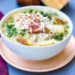 Instant Pot or Slow-Cooker Olive Garden Zuppa Toscana Soup in a serving bowl