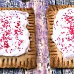 air fryer strawberry pop tarts on a multi color surface