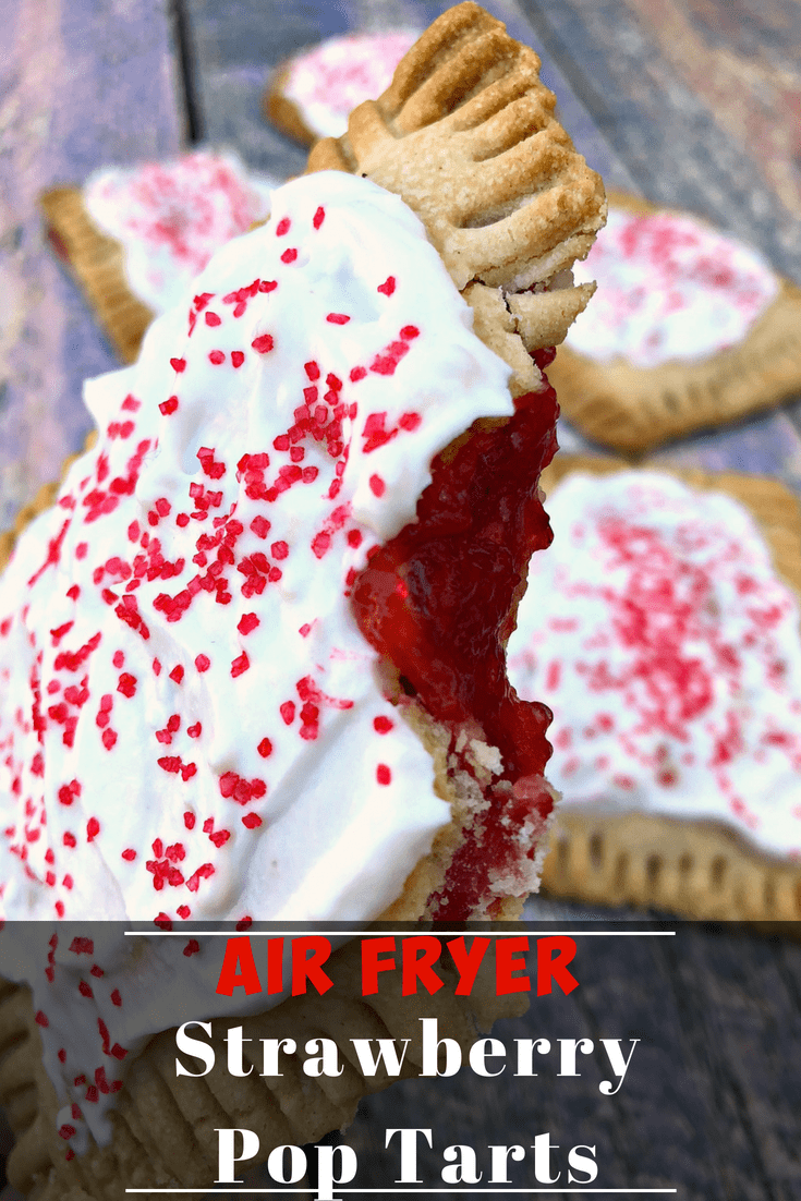 Air Fryer Homemade Strawberry Pop Tarts is a quick and easy healthy dessert recipe with refined sugar-free frosting using reduced-fat cream cheese, vanilla Greek yogurt, and stevia. A kid-friendly recipe that is great for adults, too! #PopTarts #Homemade #AirFryer #AirFryerRecipes