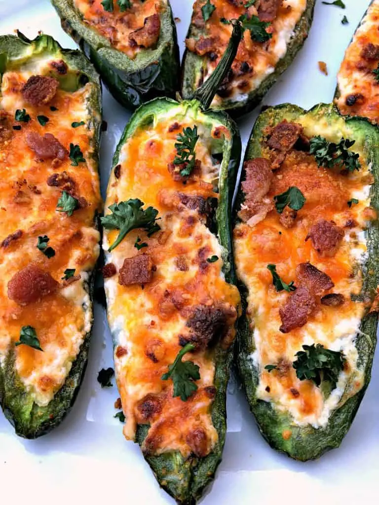 cooked jalapeno popper on a white plate