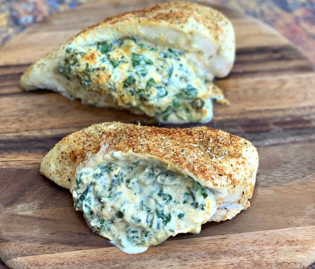 Easy, Low-Carb Keto Spinach Cream Cheese Stuffed Chicken