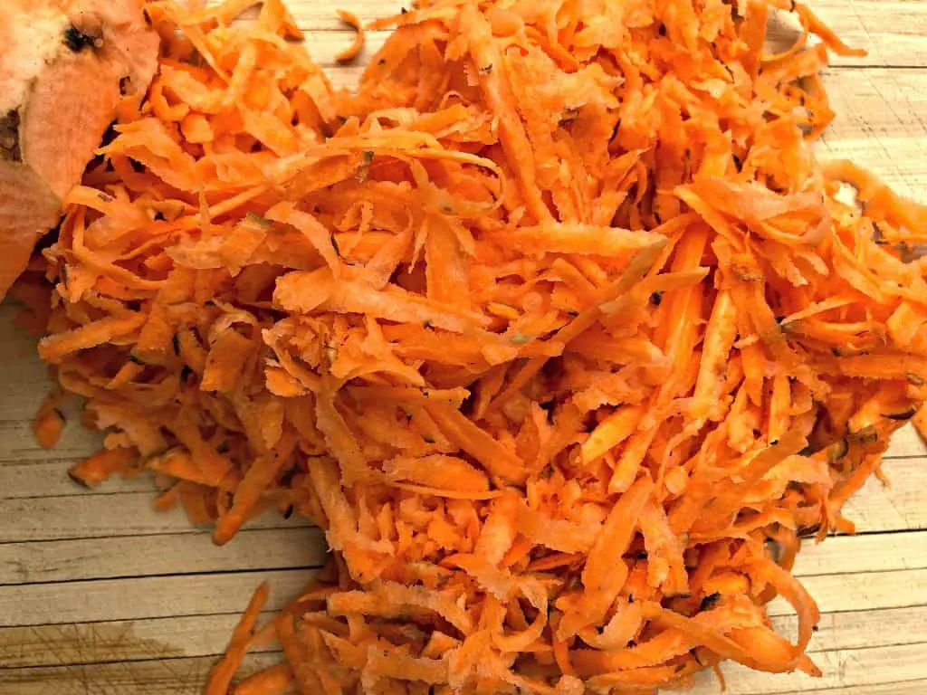 grated raw sweet potatoes