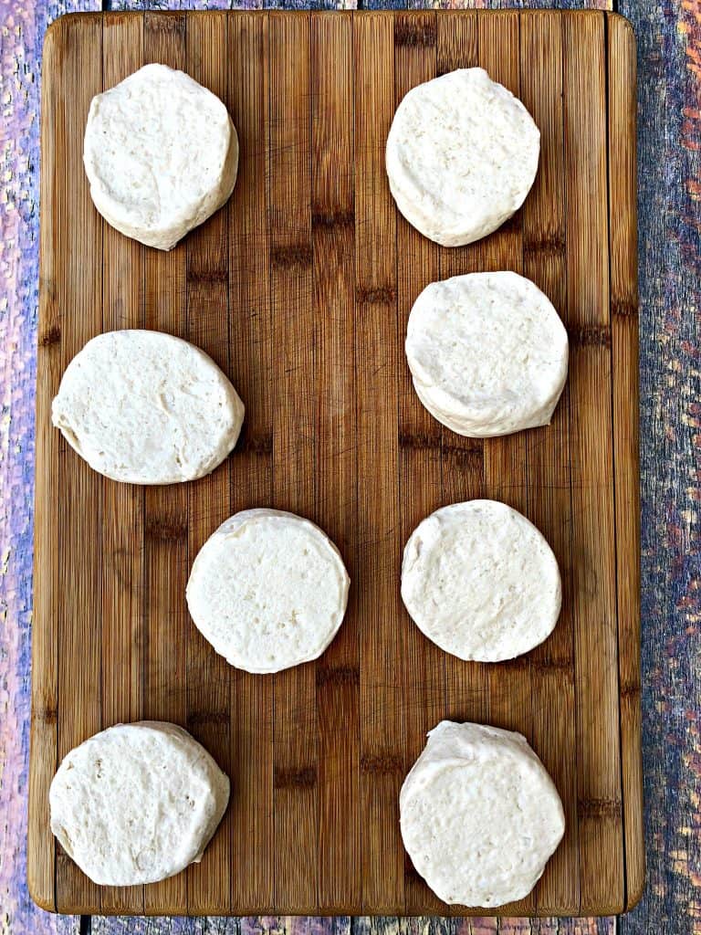 biscuits on a cutting board