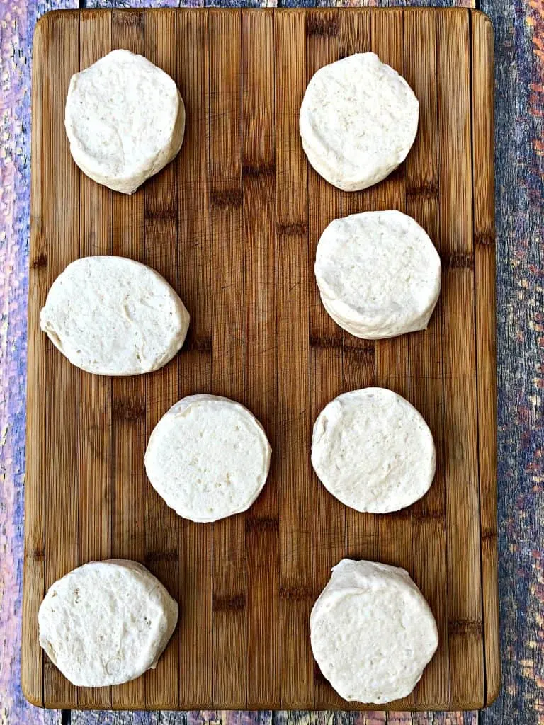 biscuits on a cutting board
