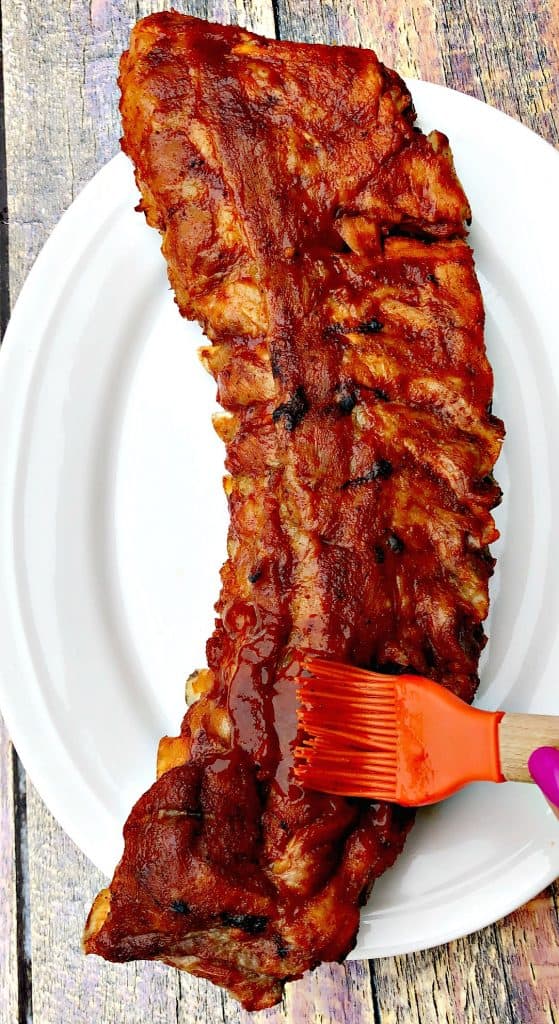 instant pot baby back ribs on a white plate