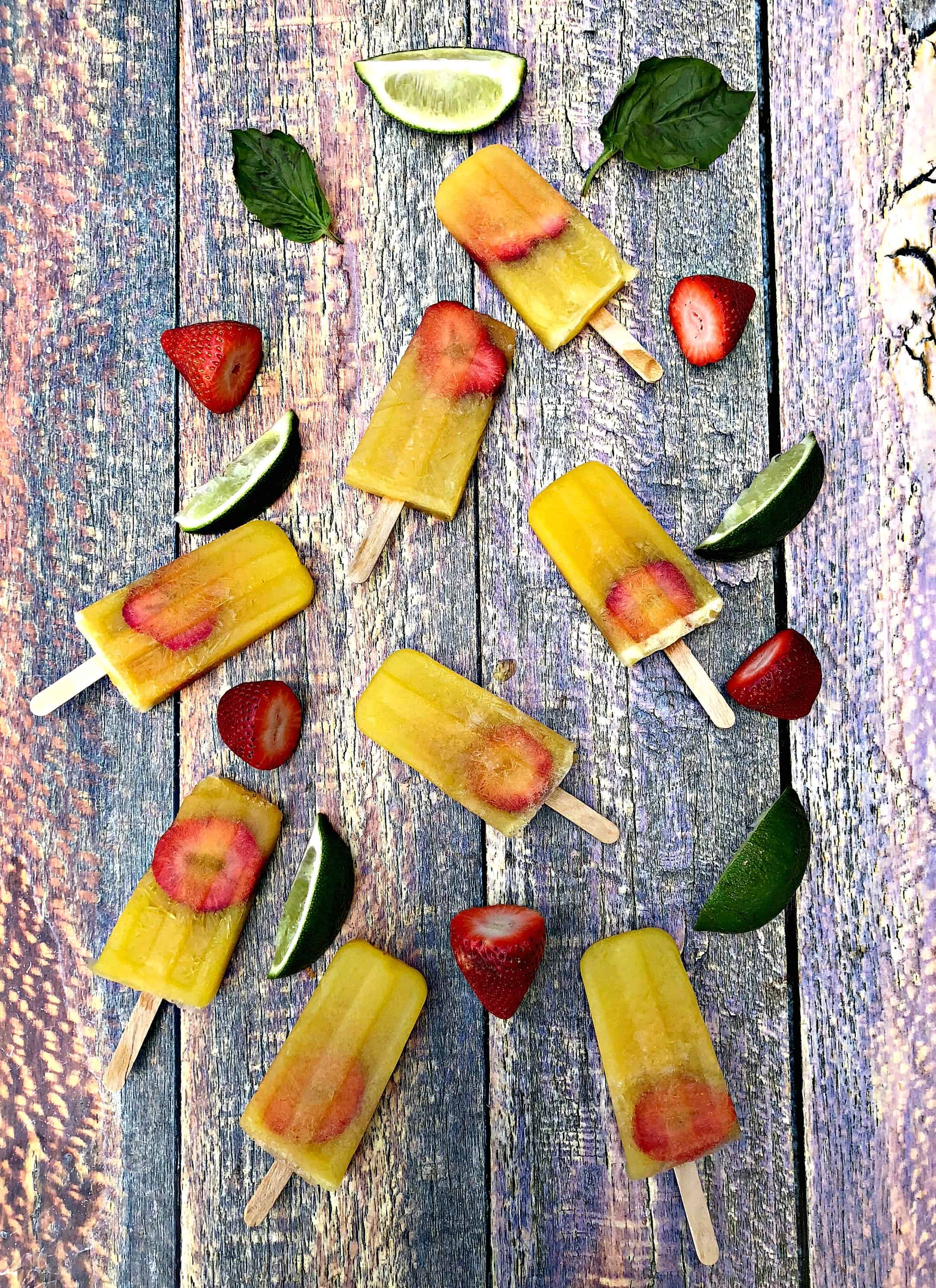 Frozen Strawberry Margarita Alcoholic Popsicles