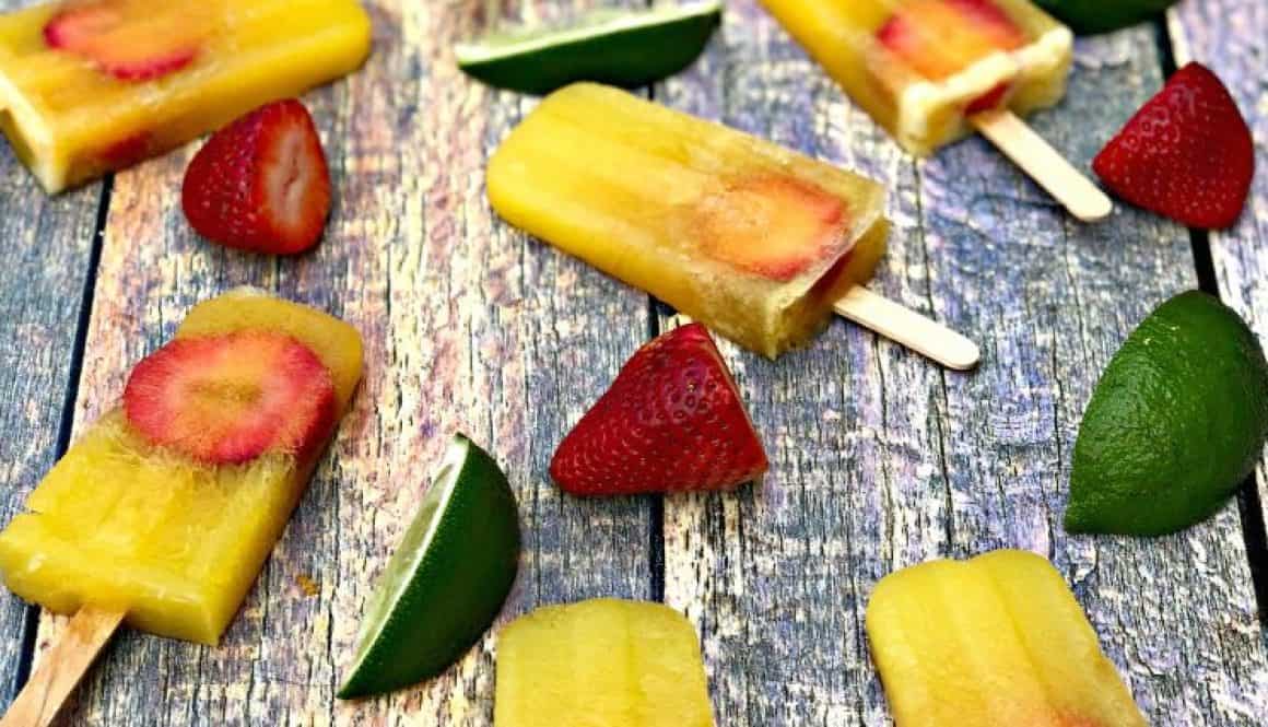 Frozen Strawberry Margarita Alcoholic Popsicles