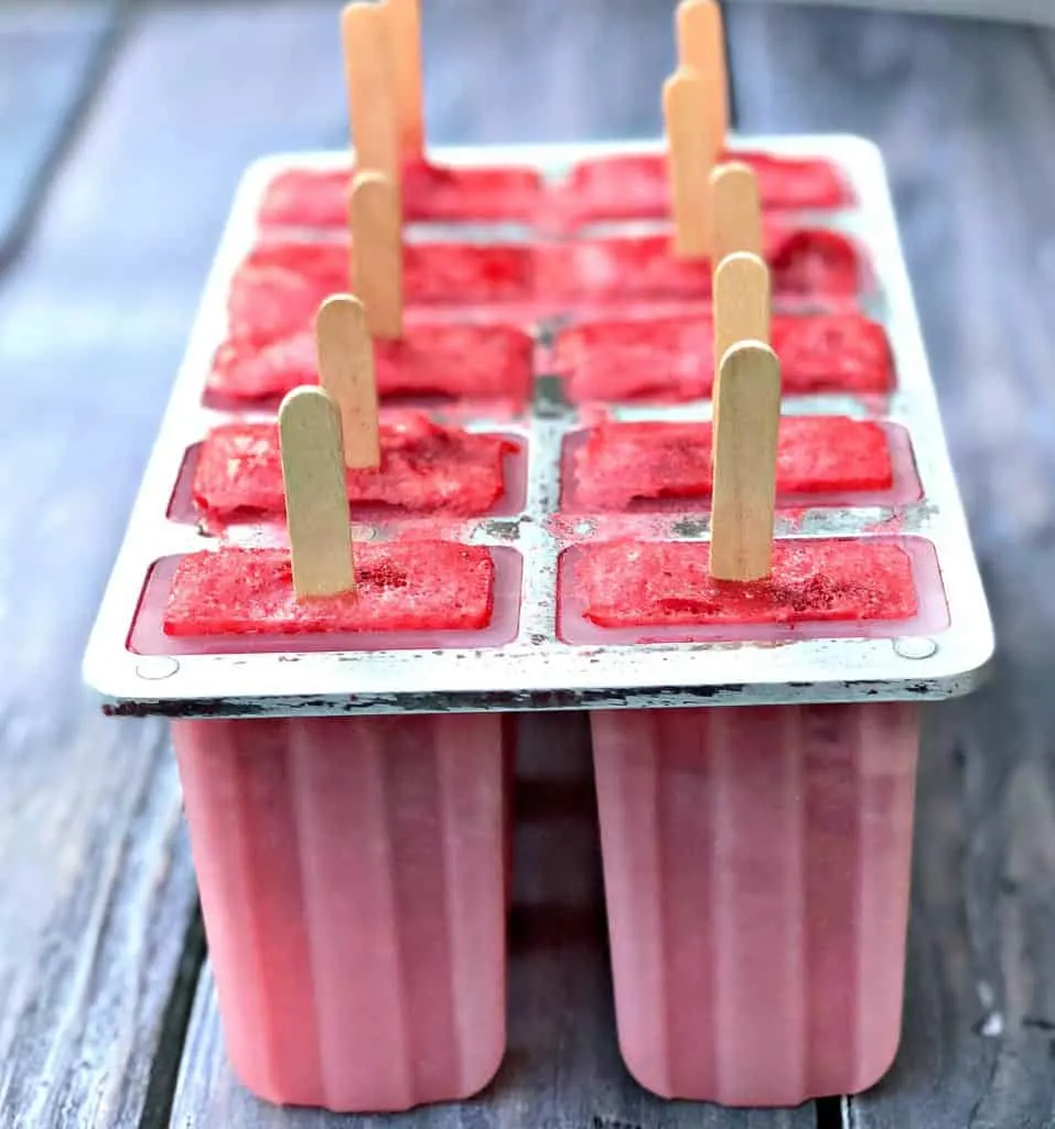 rose' wine popsicles in a mold