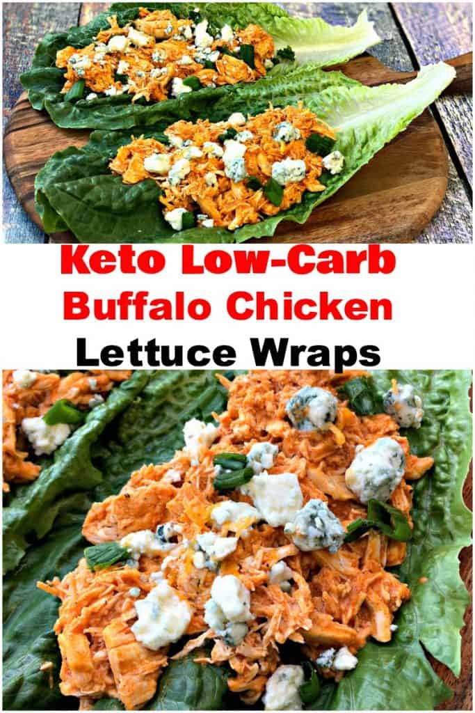 buffalo chicken lettuce wraps collage photo