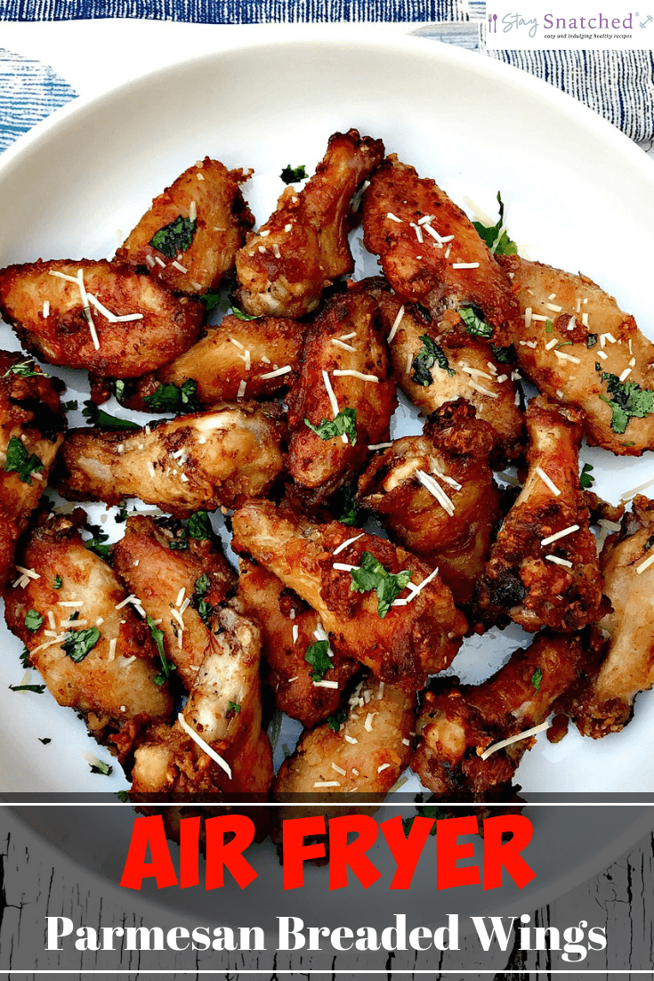 Air Fryer Garlic Parmesan Breaded Fried Chicken Wings is a quick and easy low-fat recipe for crispy and crunchy chicken wings. This recipe is the perfect air-fried buttermilk, southern fried chicken recipe and takes 20 minutes to cook. This dish can serve as an appetizer or main dish for lunch or dinner. #AirFryer #AirFryerRecipes