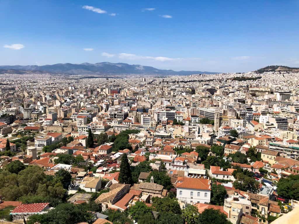 view of athens from acropolis