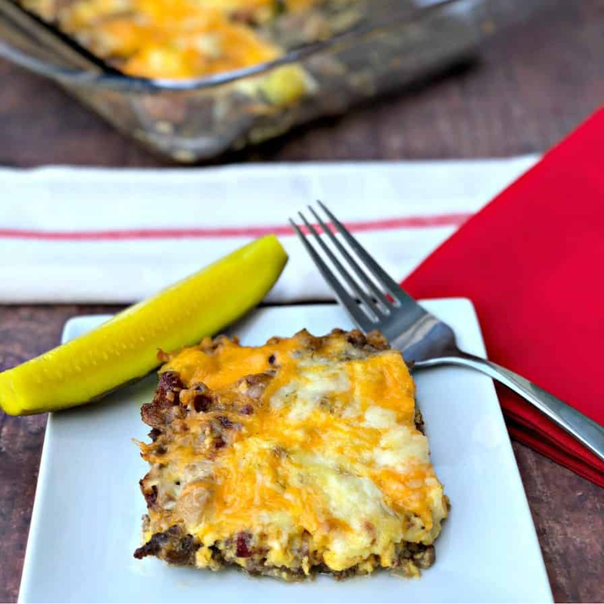 Easy Keto LowCarb Bacon Cheeseburger Casserole with {VIDEO}