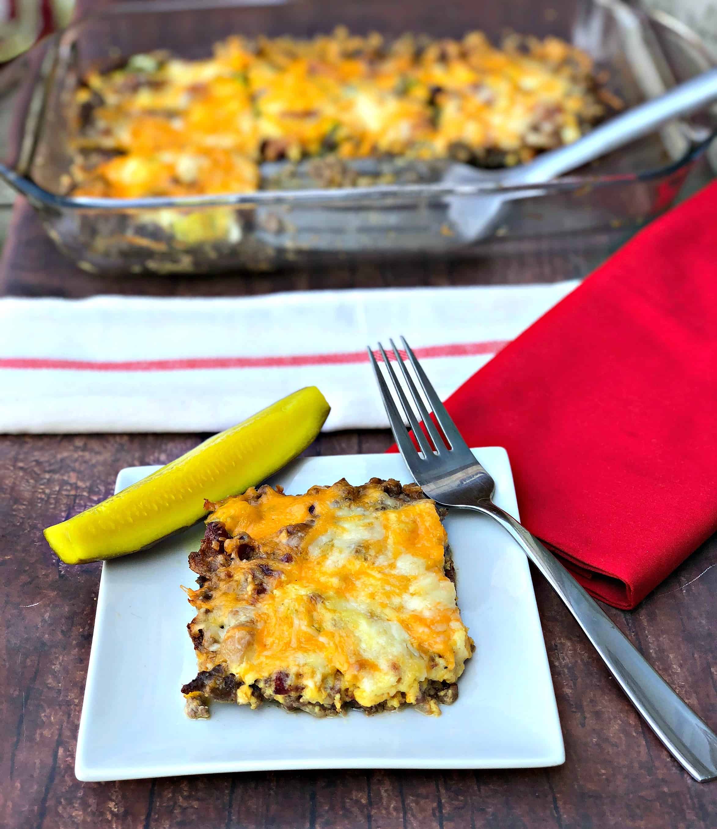 Easy Keto LowCarb Bacon Cheeseburger Casserole with {VIDEO}