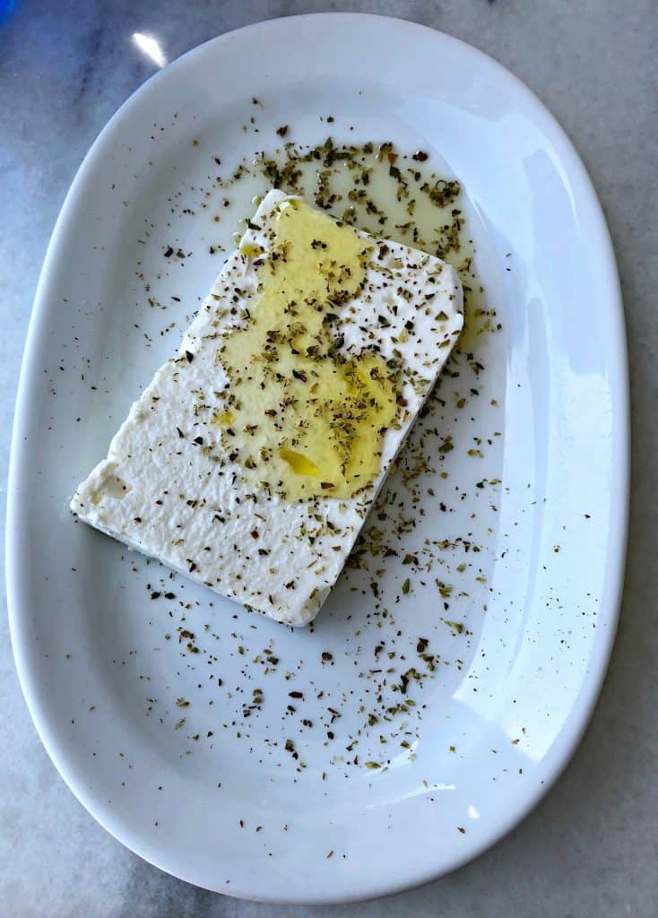 feta cheese with olive oil