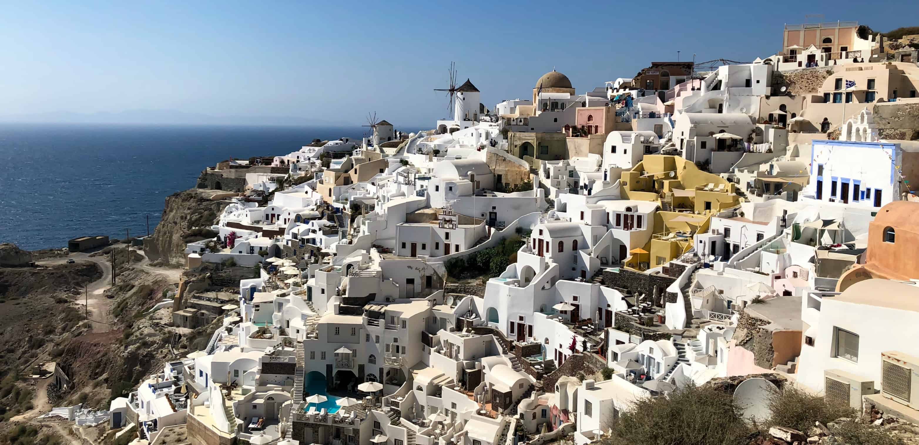 view of santorini cliffs