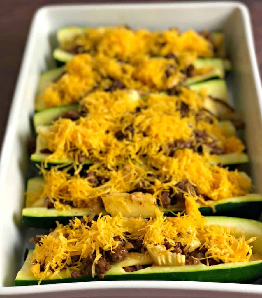 zucchini nachos with olives and sour cream