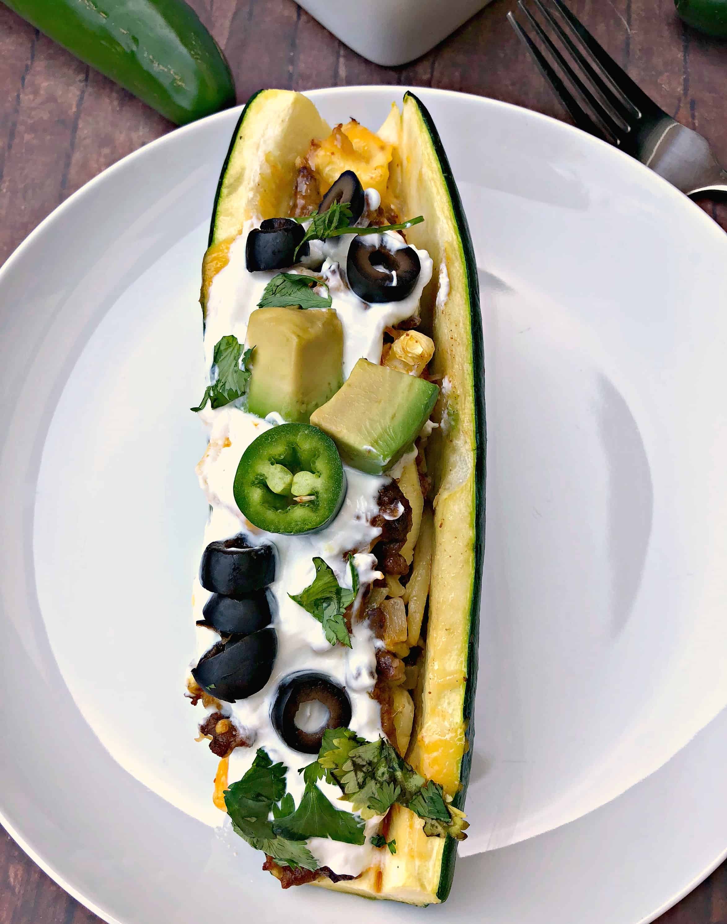 Easy Beef Taco Stuffed Zucchini Boats (Keto Low-Carb)