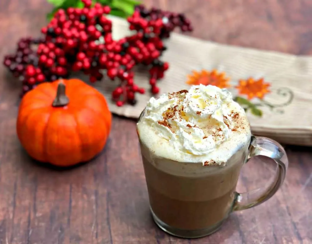 keto pumpkin spiced latte with whipped cream