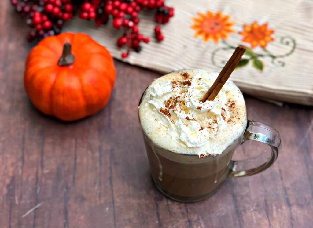 keto pumpkin spiced latte with whipped cream