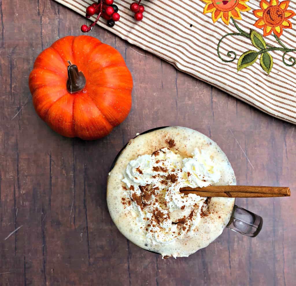 keto pumpkin spiced latte with whipped cream