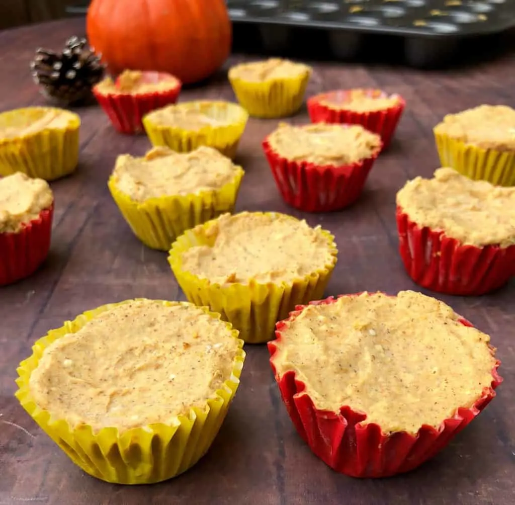 pumpkin spice bombs in yellow and red wrappers