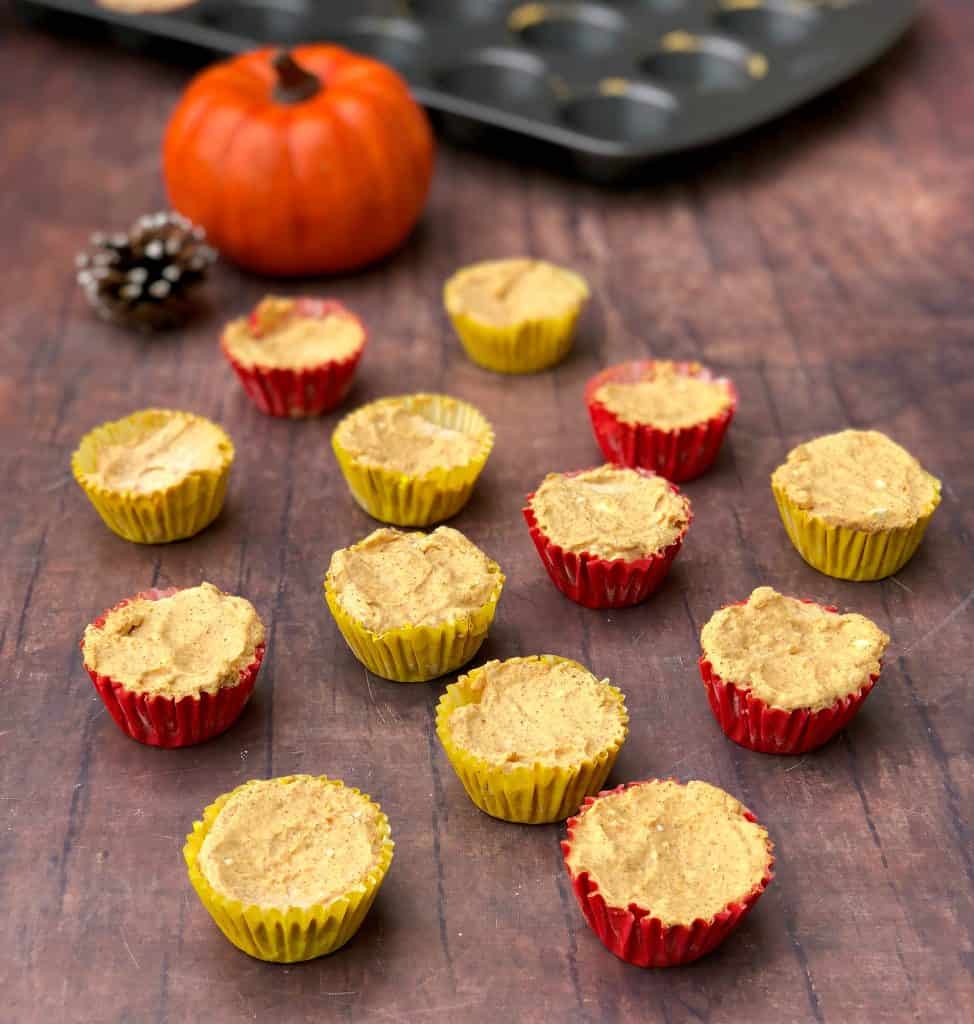 pumpkin spice bombs in yellow and red wrappers