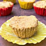 pumpkin spice bombs in a yellow wrapper on a brown surface