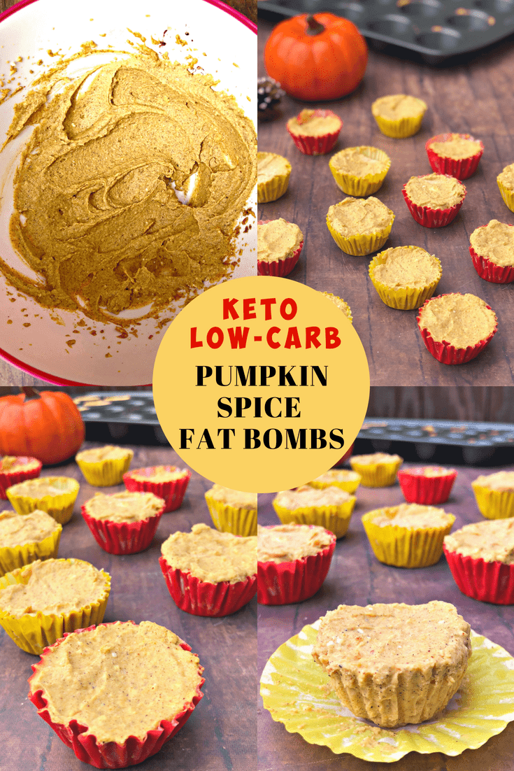 Easy Keto Low-Carb Pumpkin Spice Fat Bombs is a quick dessert treat recipe with video perfect for ketosis diets and lifestyles! These bombs taste like pie and are gluten-free and loaded with high healthy fats and only have 1 gram of net carbs each! #Keto #ketorecipes #fallrecipes