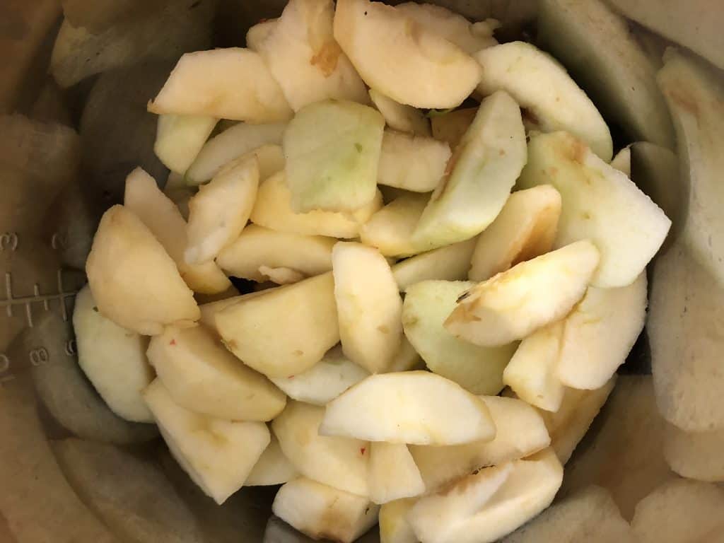 chopped apples in Instant Pot