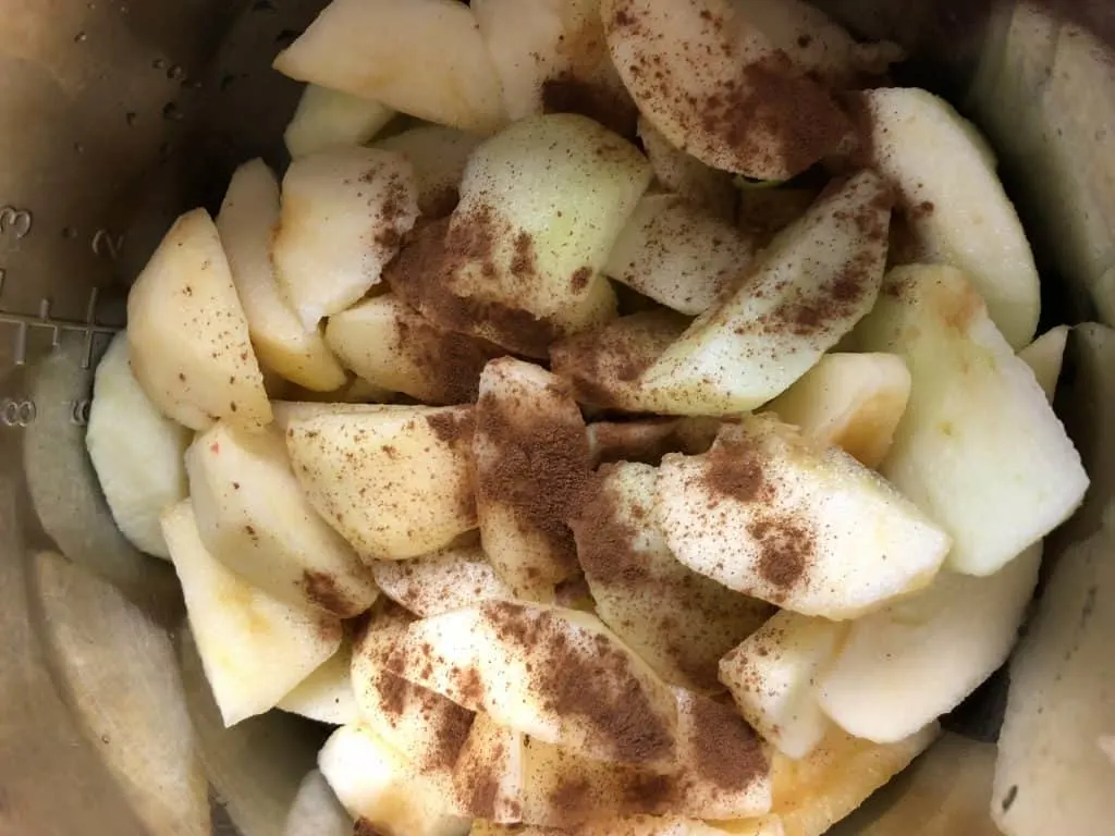 chopped apples in Instant Pot