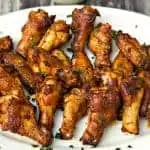 air fryer buffalo chicken wings on a white plate