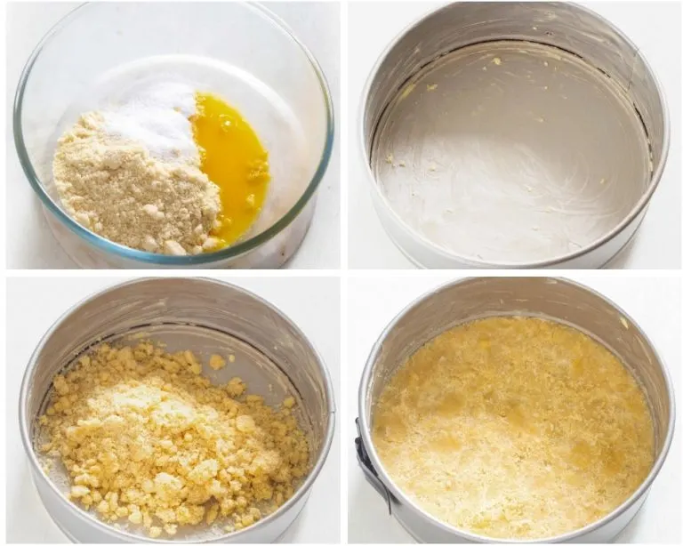 Low-Carb Sugar-Free Keto Cheesecake is a quick and easy ketogenic dessert recipe that is practically carb free and perfect for keto diets and a ketosis lifestyle. This is the best cheesecake recipe and has a delicious gluten-free almond flour crust. You can also prepare the recipe crustless with no crust. cheesecake crust in pan