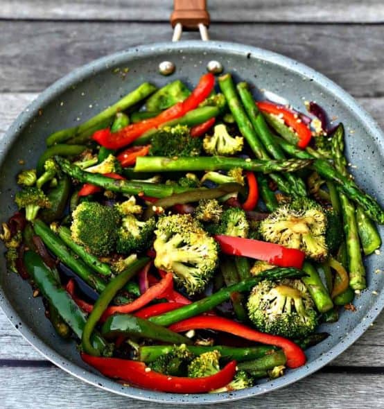 vegetable stir fry low carb vegetable stir fry in a skillet