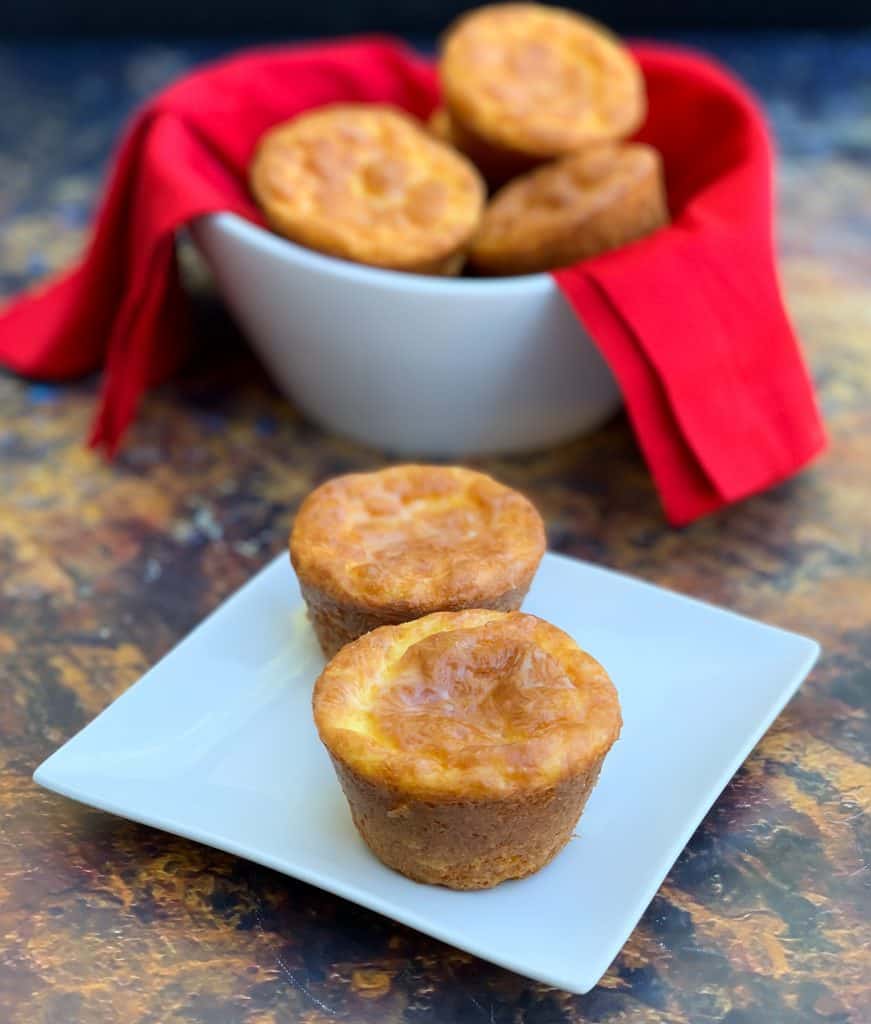 keto biscuits in a white bowl